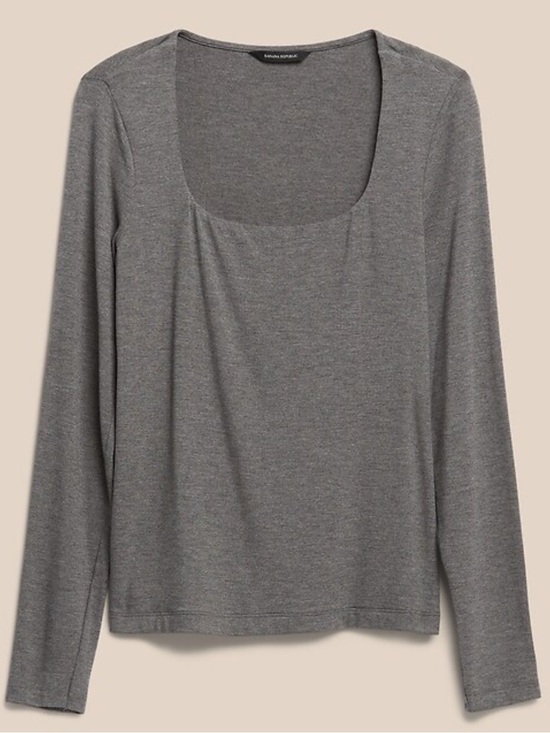 Banana Republic Tops - Banana Republic Square neck long sleeve - Size XL
